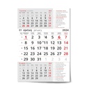 "Poslovni  CRVENI S KATOLIČKIM KALENDAROM" three month calendar, 12 sheets, format: 29,5x62cm, PVC bag, date indicator, P/50, NOT BOUND