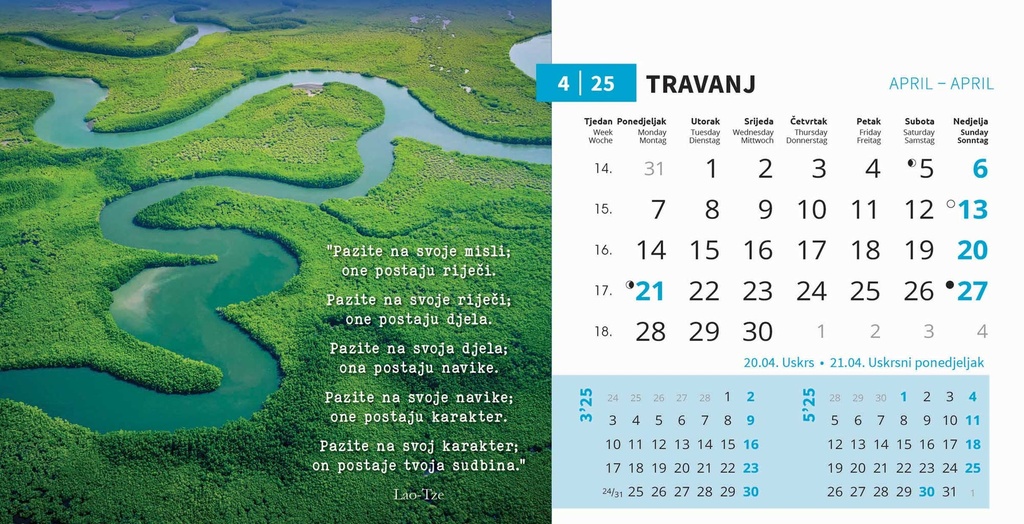 "MOTIVACIJSKI" 13 list., dim: 20,5x14,5 cm, stolni kalendar, koverta, P/100