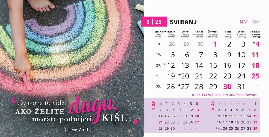 "MOTIVACIJSKI" 13 list., dim: 20,5x14,5 cm, stolni kalendar, koverta, P/100