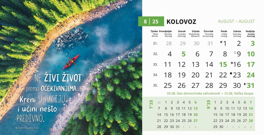 "MOTIVACIJSKI" 13 list., dim: 20,5x14,5 cm, stolni kalendar, koverta, P/100