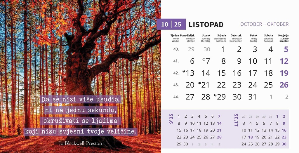 "MOTIVACIJSKI" 13 list., dim: 20,5x14,5 cm, stolni kalendar, koverta, P/100