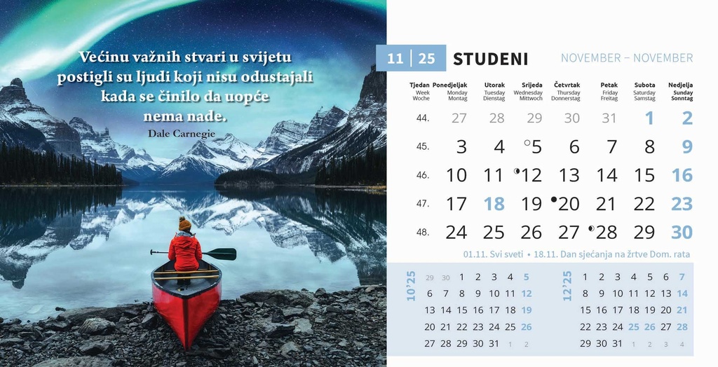 "MOTIVACIJSKI" 13 list., dim: 20,5x14,5 cm, stolni kalendar, koverta, P/100