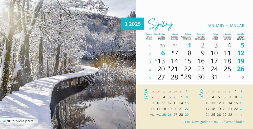 "PRIRODA" 13 list., dim: 20,5x14,5 cm, stolni kalendar, koverta, P/100