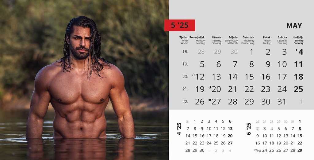 "MASCULINE" 13 list., dim: 20,5x14,5 cm, stolni kalendar, koverta, P/100