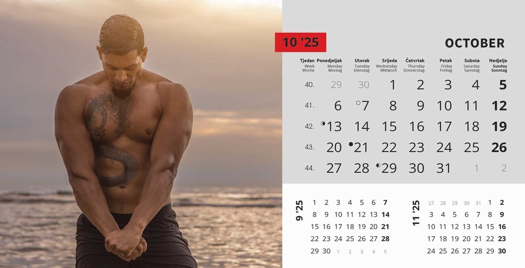 "MASCULINE" 13 list., dim: 20,5x14,5 cm, stolni kalendar, koverta, P/100