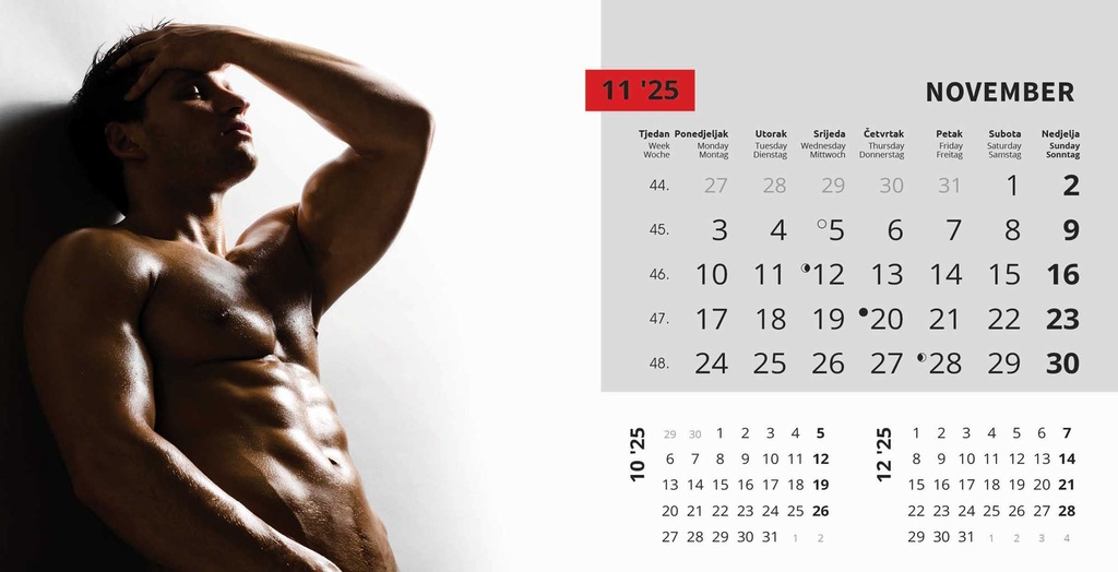 "MASCULINE" 13 list., dim: 20,5x14,5 cm, stolni kalendar, koverta, P/100