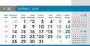 "POSLOVNI SIVO - PLAVI" 13 list., dim: 20,5x14,5 cm, stolni kalendar, koverta, P/100