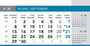 "POSLOVNI SIVO - PLAVI" 13 list., dim: 20,5x14,5 cm, stolni kalendar, koverta, P/100