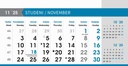 "POSLOVNI SIVO - PLAVI" 13 list., dim: 20,5x14,5 cm, stolni kalendar, koverta, P/100