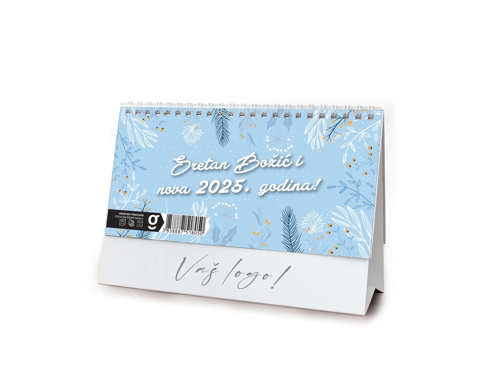 "POSLOVNI SIVO - PLAVI" 13 list., dim: 20,5x14,5 cm, stolni kalendar, koverta, P/100