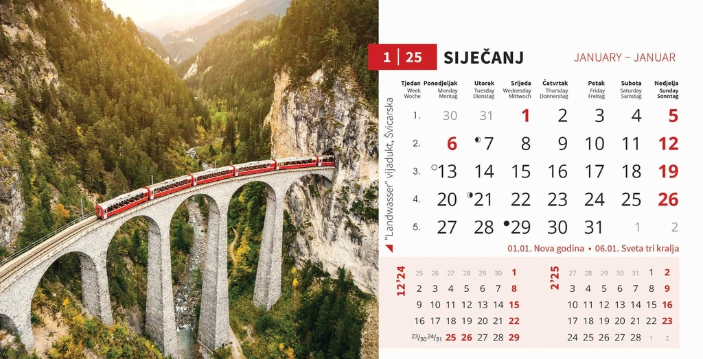 "BISERI SVIJETA" 13 list., dim: 20,5x14,5 cm, stolni kalendar, koverta, P/100