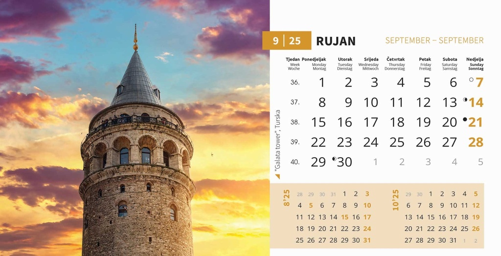 "BISERI SVIJETA" 13 list., dim: 20,5x14,5 cm, stolni kalendar, koverta, P/100