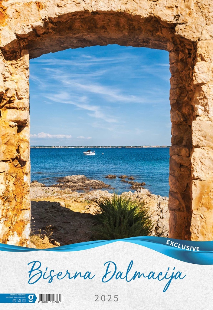 "BISERNA DALMACIJA" 13 list., dim: 33x55 cm, PVC vrećica, P/40, color kalendar