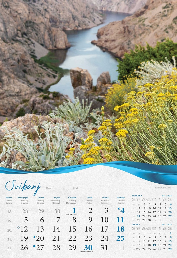 "BISERNA DALMACIJA" 13 list., dim: 33x55 cm, PVC vrećica, P/40, color kalendar