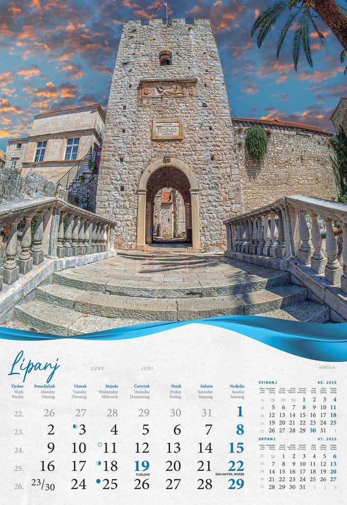 "BISERNA DALMACIJA" 13 list., dim: 33x55 cm, PVC vrećica, P/40, color kalendar