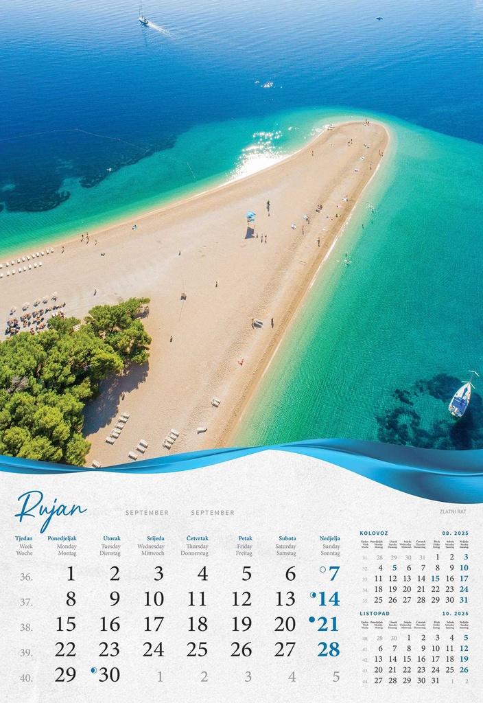 "BISERNA DALMACIJA" 13 list., dim: 33x55 cm, PVC vrećica, P/40, color kalendar
