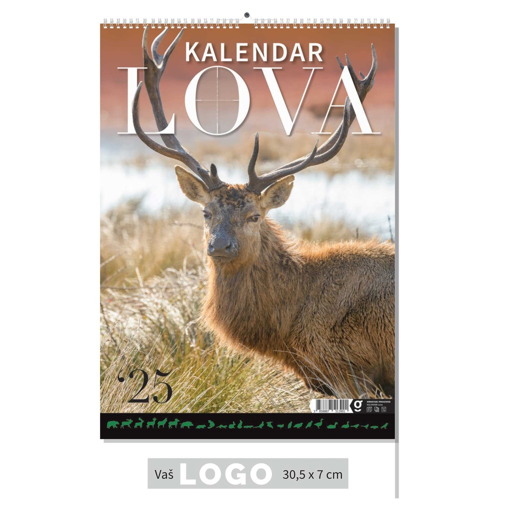 "KALENDAR LOVA" 13 list., dim: 30,5x50 cm, PVC vrećica, P/50, color kalendar