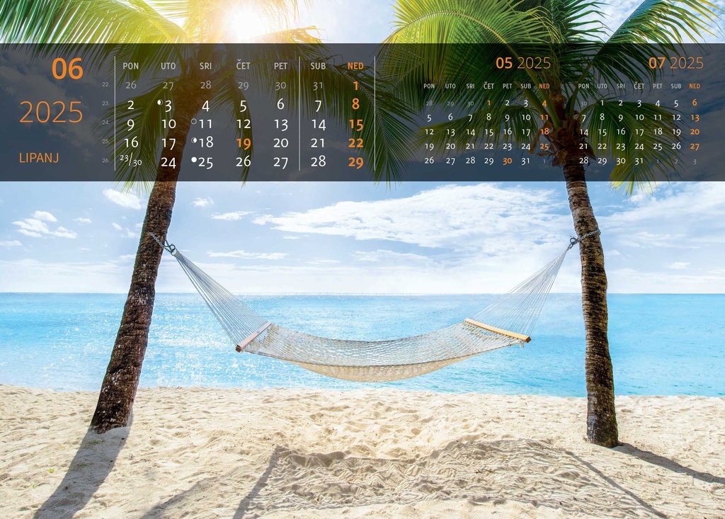 "JUST RELAX" 13 list., dim: 33,5x31 cm, PVC vrećica, P/50, color kalendar