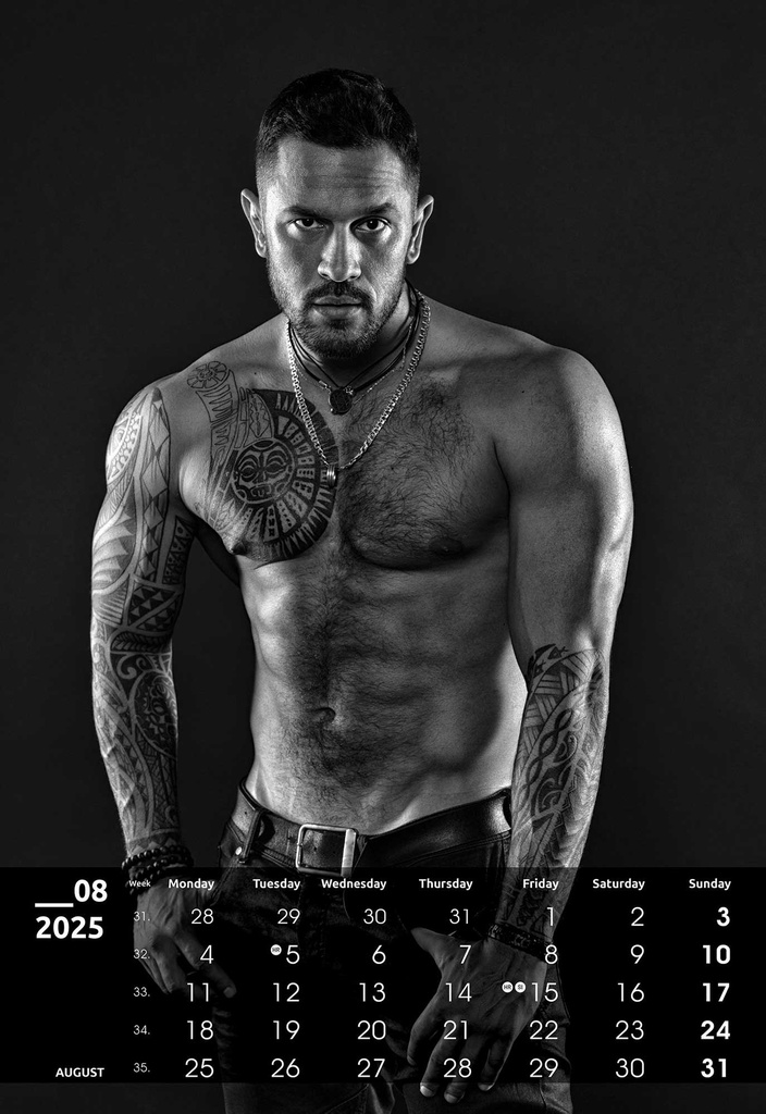 "MASCULINE" 13 list., dim: 33x55cm, PVC vrećica, P/40, color kalendar