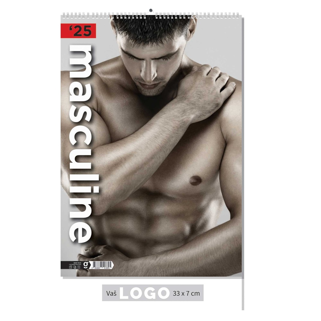 "MASCULINE" 13 list., dim: 33x55cm, PVC vrećica, P/40, color kalendar