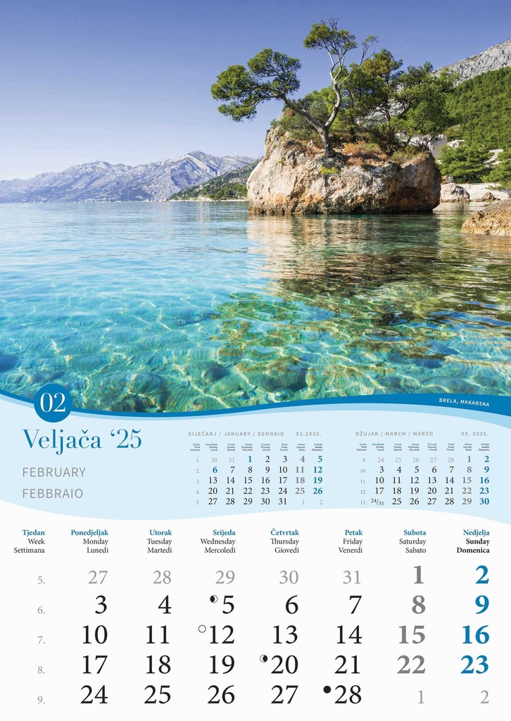 "MORE" 13 sheets., format: 30,5x50 cm, PVC bag, P/50, color calendar