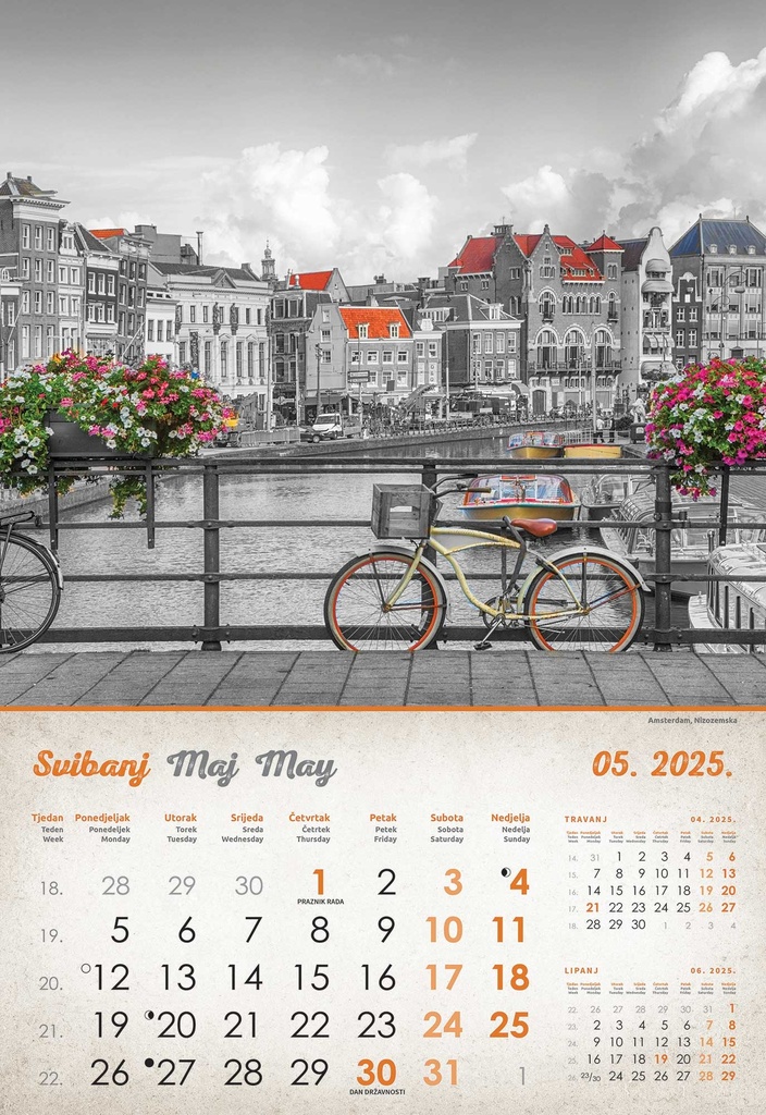 "VINTAGE GRADOVI" 13 list., dim: 33x55cm, PVC vrećica, P/40, color kalendar
