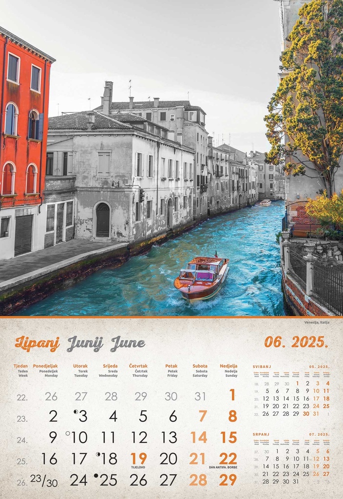 "VINTAGE GRADOVI" 13 list., dim: 33x55cm, PVC vrećica, P/40, color kalendar