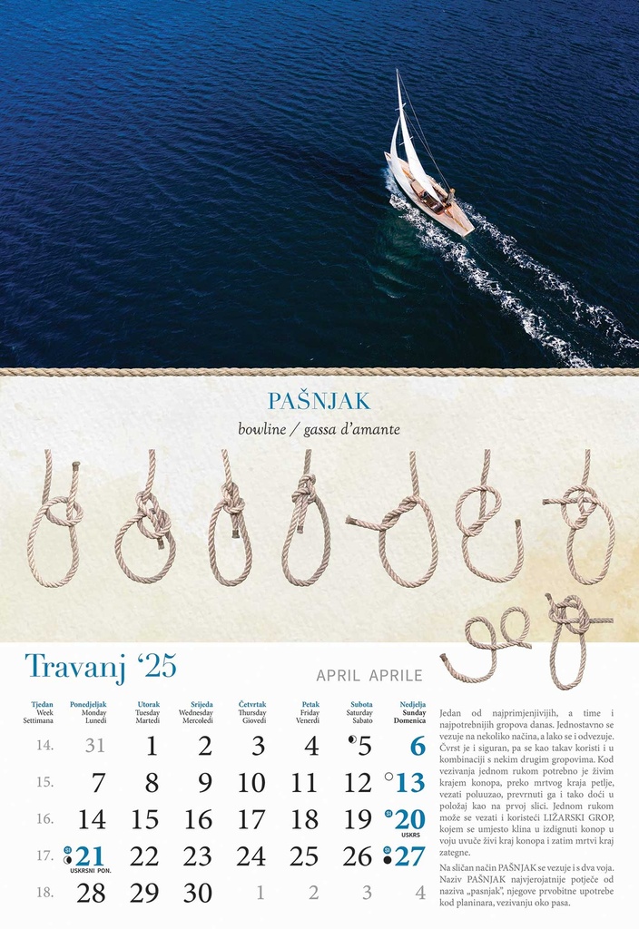 "KALENDAR GROPOVA" 13 list., dim: 33x55 cm, PVC vrećica, P/40, color kalendar