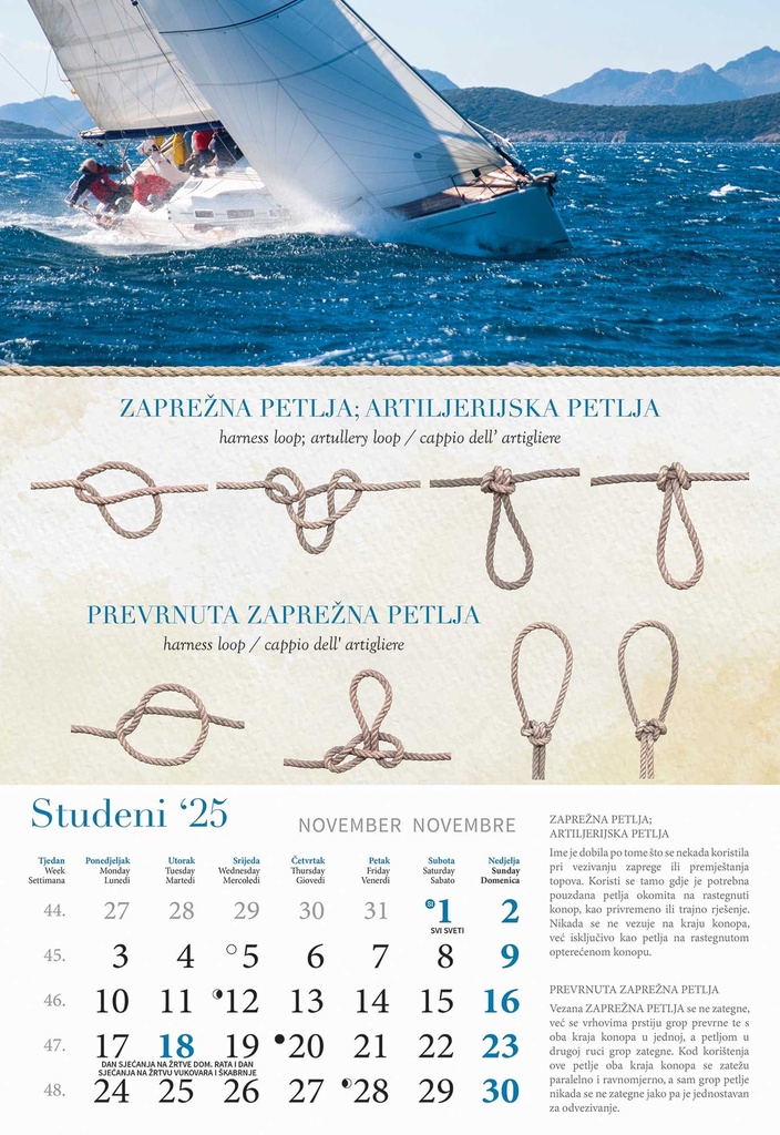 "KALENDAR GROPOVA" 13 list., dim: 33x55 cm, PVC vrećica, P/40, color kalendar