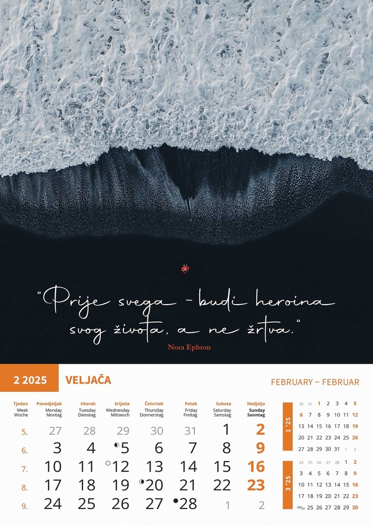 "MOTIVACIJSKI KALENDAR" 13 list., dim: 30,5x50 cm, PVC vrećica, P/50, color kalendar 