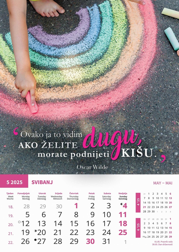 "MOTIVACIJSKI KALENDAR" 13 list., dim: 30,5x50 cm, PVC vrećica, P/50, color kalendar 
