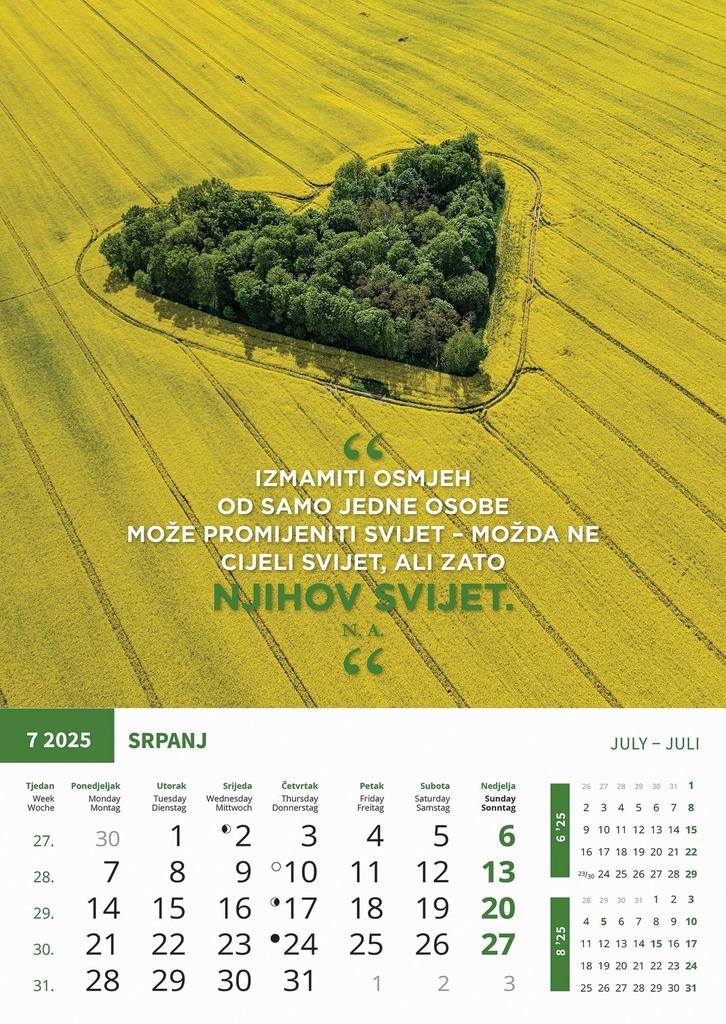 "MOTIVACIJSKI KALENDAR" 13 list., dim: 30,5x50 cm, PVC vrećica, P/50, color kalendar 
