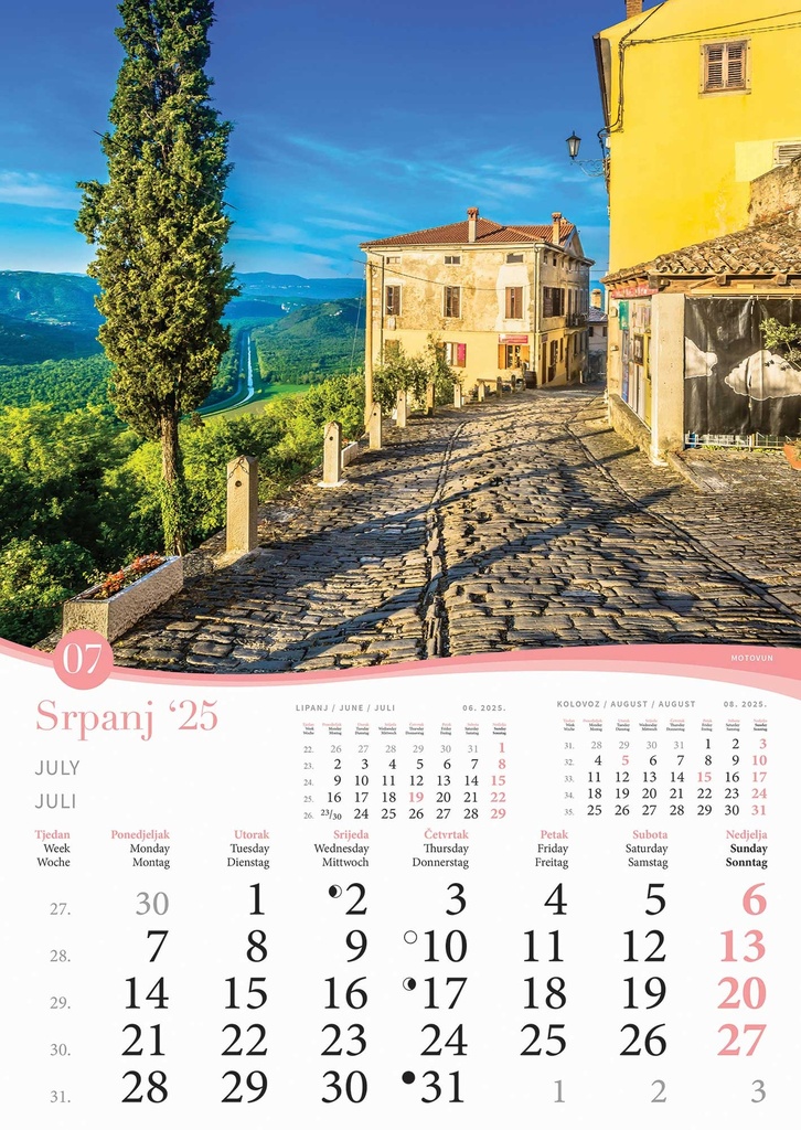 "ROMANTIČNA HRVATSKA" 13 list., dim: 30,5x50 cm, PVC vrećica, P/50, color kalendar