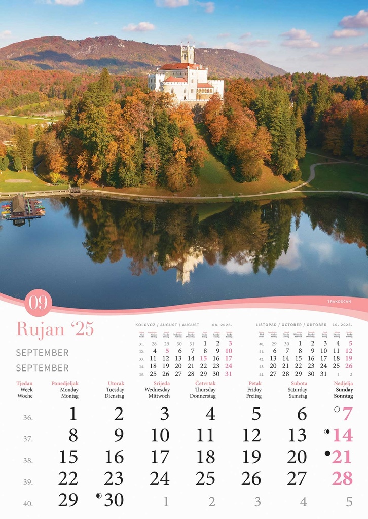 "ROMANTIČNA HRVATSKA" 13 list., dim: 30,5x50 cm, PVC vrećica, P/50, color kalendar