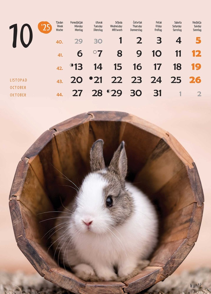 "ŽIVOTINJE" 13list., dim: 24x53,5 cm, PVC vrećica, P/50, color kalendar