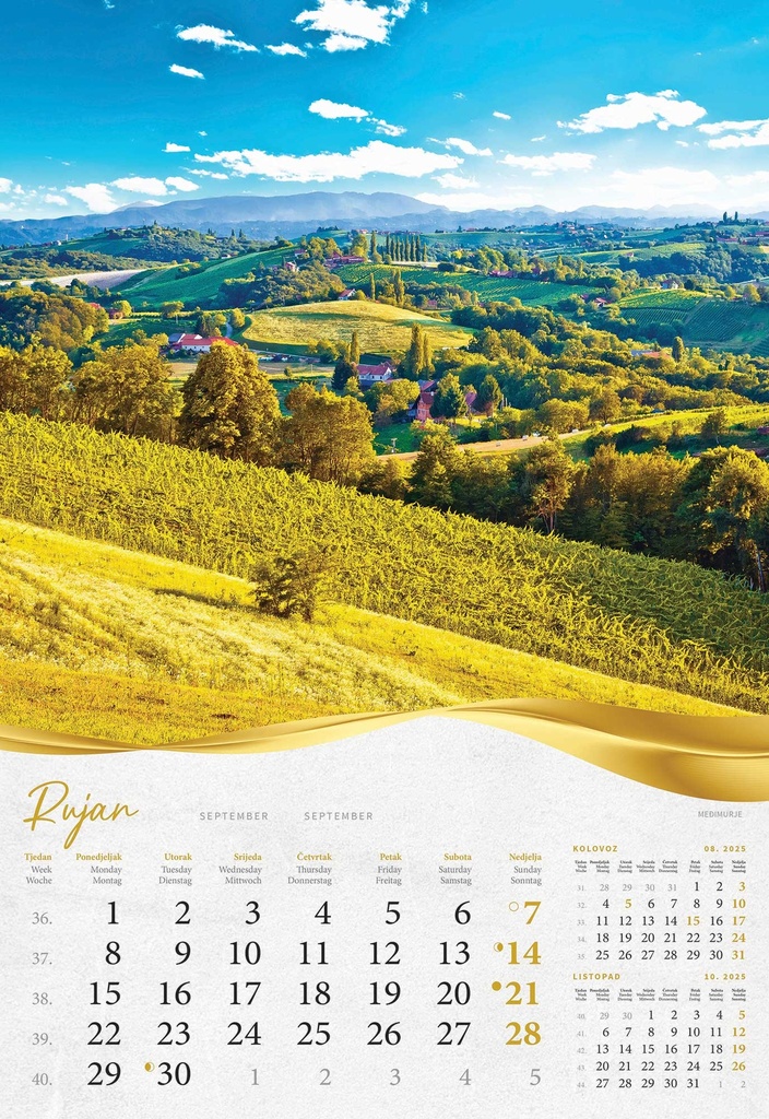 "BAJKOVITO ZAGORJE I MEĐIMURJE" 13 list., dim: 33x55 cm, PVC vrećica, P/40, color kalendar