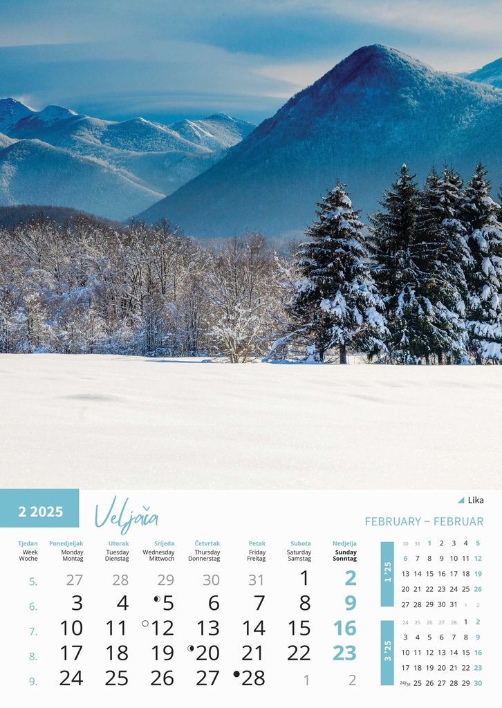 "PRIRODA" 13 list., dim: 30,5x50 cm, PVC vrećica, P/50, color kalendar