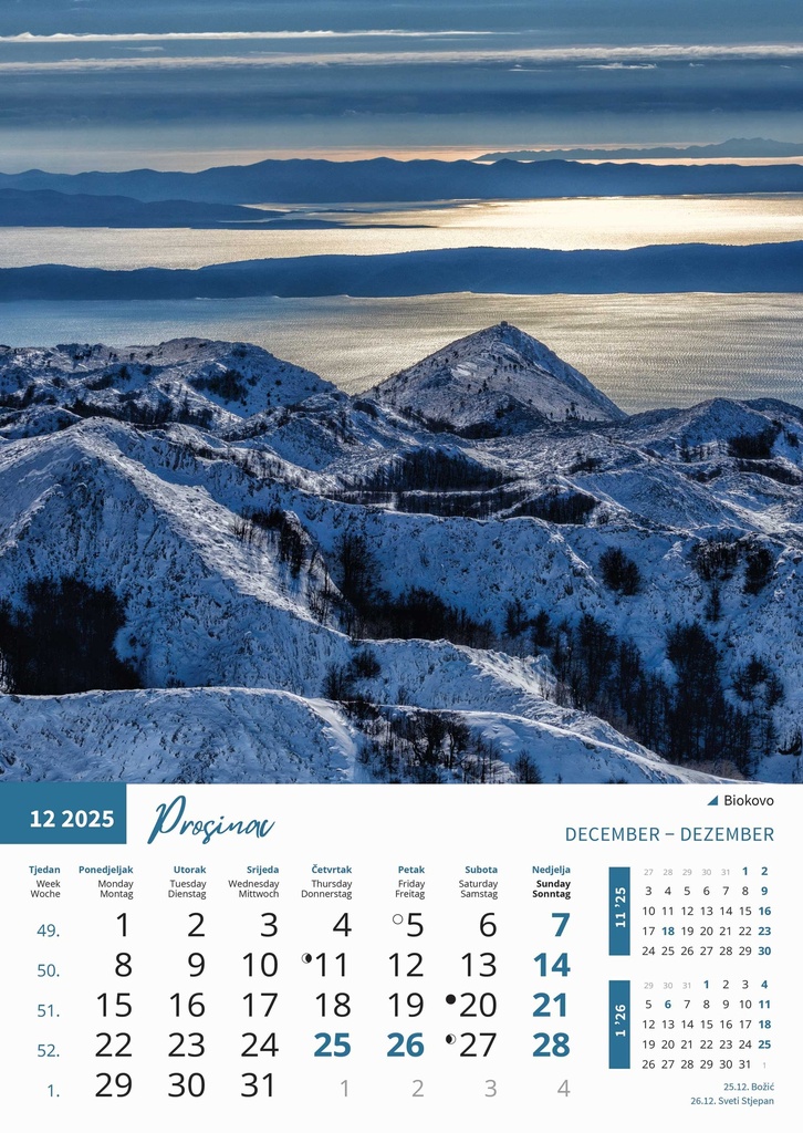 "PRIRODA" 13 list., dim: 30,5x50 cm, PVC vrećica, P/50, color kalendar