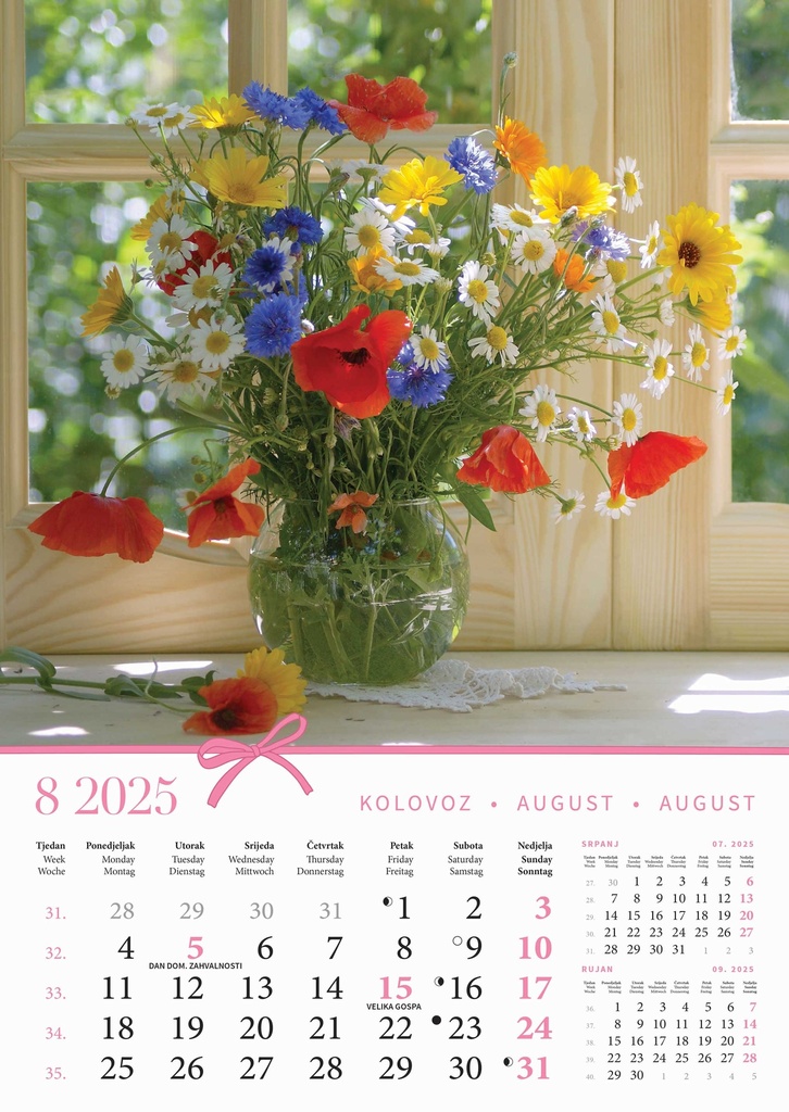 "BUKETI" 13 list., dim: 30,5x50 cm, PVC vrećica, P/50, color kalendar