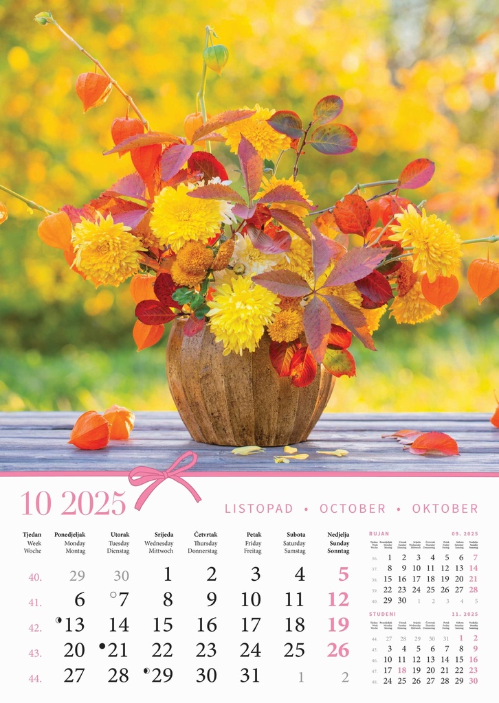 "BUKETI" 13 list., dim: 30,5x50 cm, PVC vrećica, P/50, color kalendar