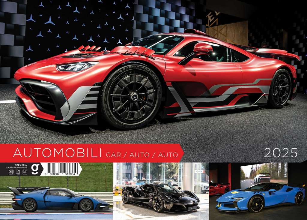 "AUTOMOBILI"  13 list., dim: 33,5x31 cm, PVC vrećica, P/50, color kalendar
