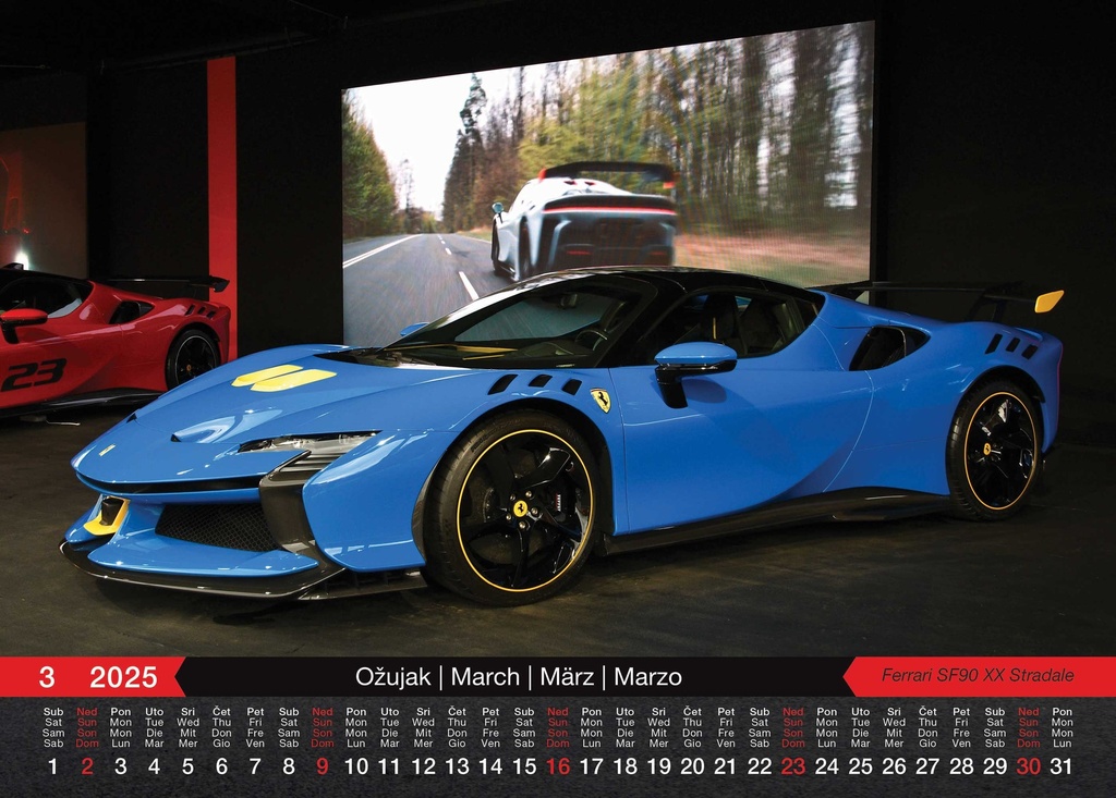 "AUTOMOBILI"  13 list., dim: 33,5x31 cm, PVC vrećica, P/50, color kalendar
