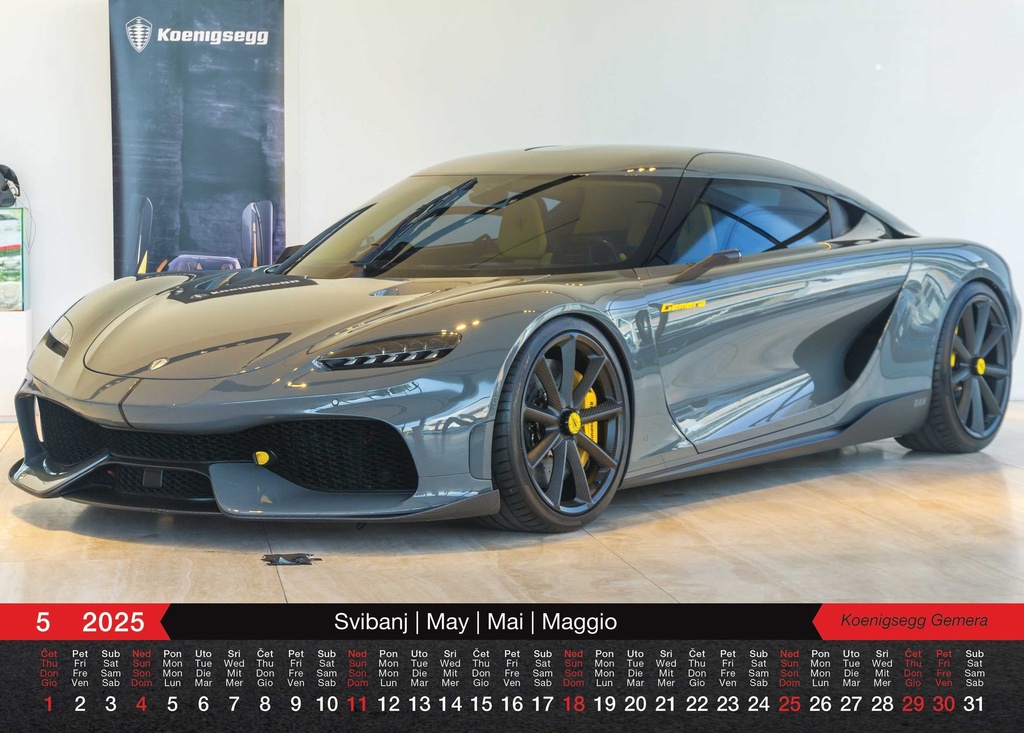 "AUTOMOBILI"  13 list., dim: 33,5x31 cm, PVC vrećica, P/50, color kalendar