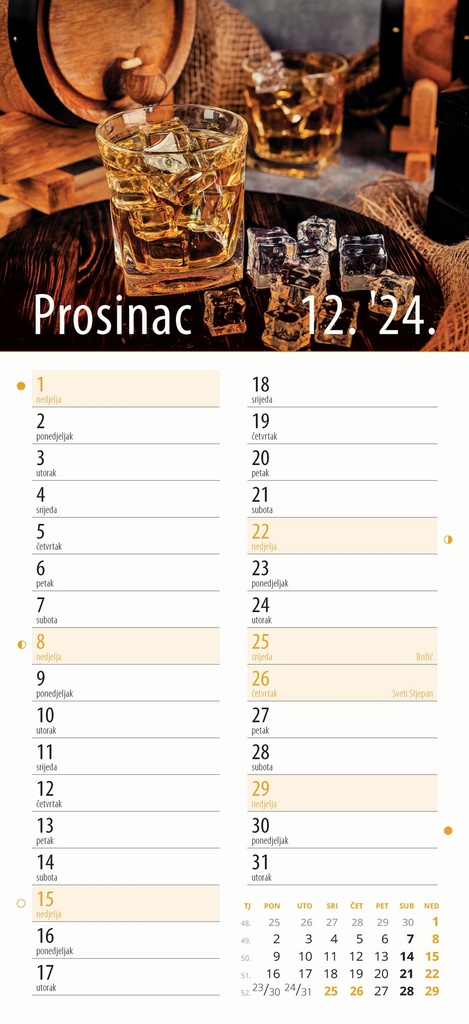 "IZ BIRTIJE" 13 list., dim: 22x55cm, PVC vrećica, P/50, color kalendar