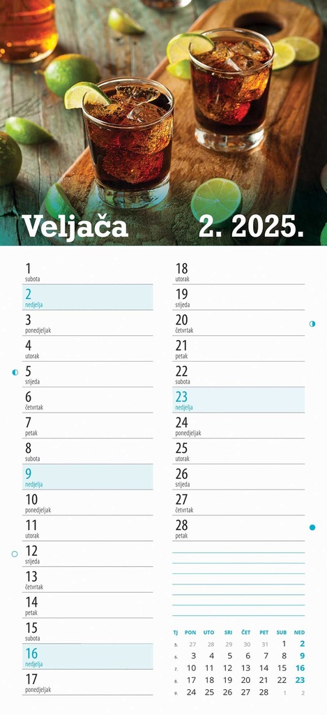 "IZ BIRTIJE" 13 list., dim: 22x55cm, PVC vrećica, P/50, color kalendar