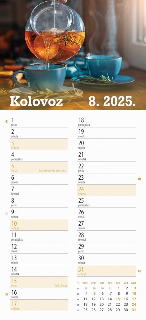 "IZ BIRTIJE" 13 list., dim: 22x55cm, PVC vrećica, P/50, color kalendar