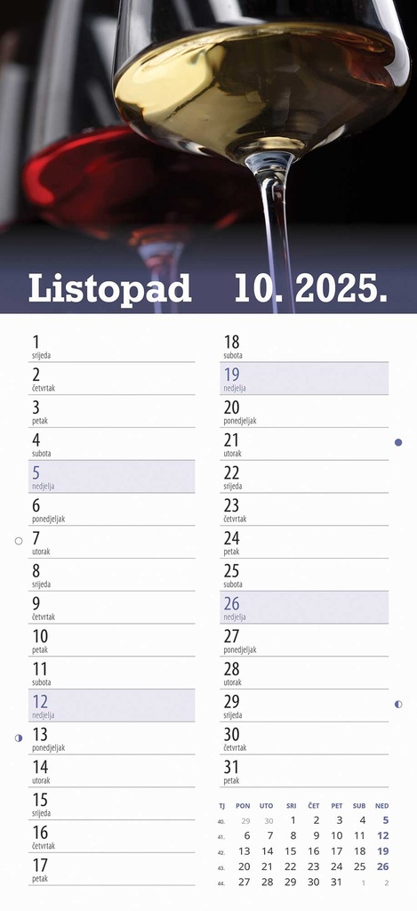 "IZ BIRTIJE" 13 list., dim: 22x55cm, PVC vrećica, P/50, color kalendar