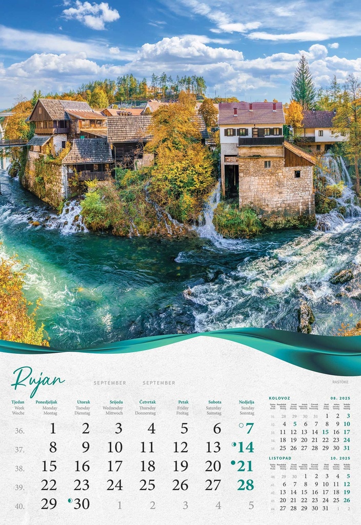 "ŠUME, VODE I MORE" 13 sheets, format: 33x55 cm, PVC bag, P/40, color calendar