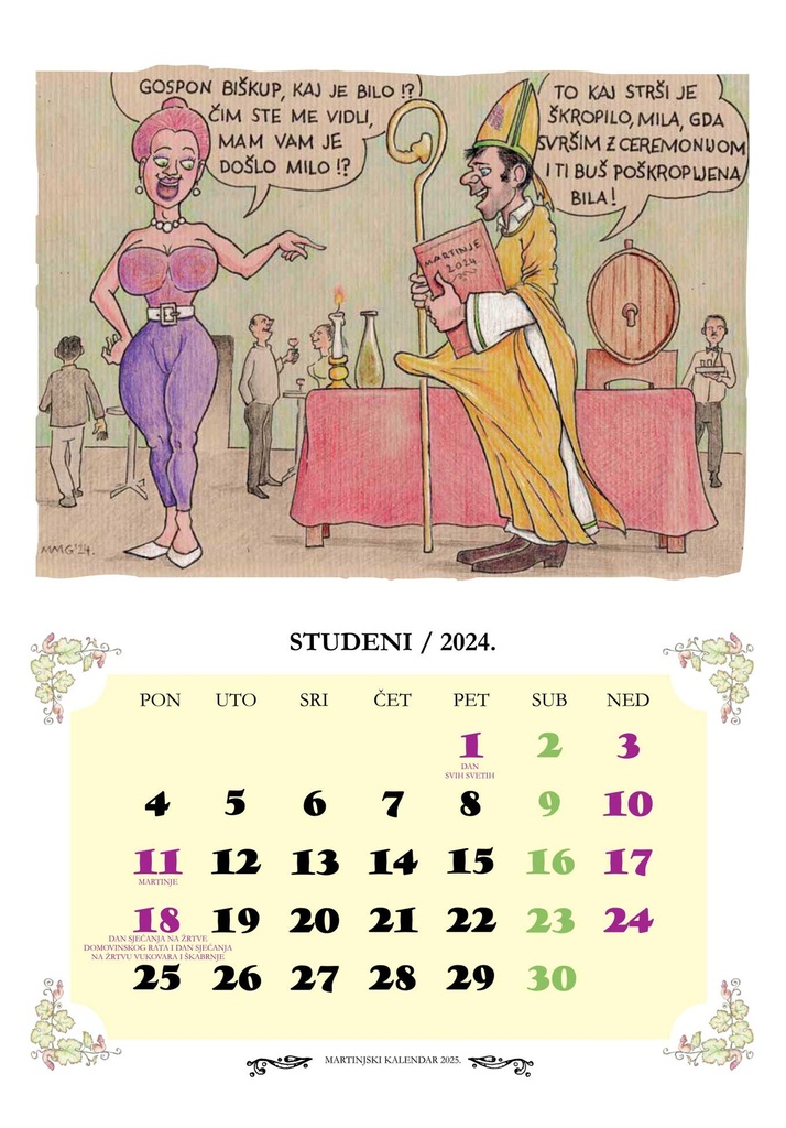 "OD MARTINJA DO MARTINJA"  13 list., dim: 23x40 cm, PVC vrećica, P/50, color kalendar