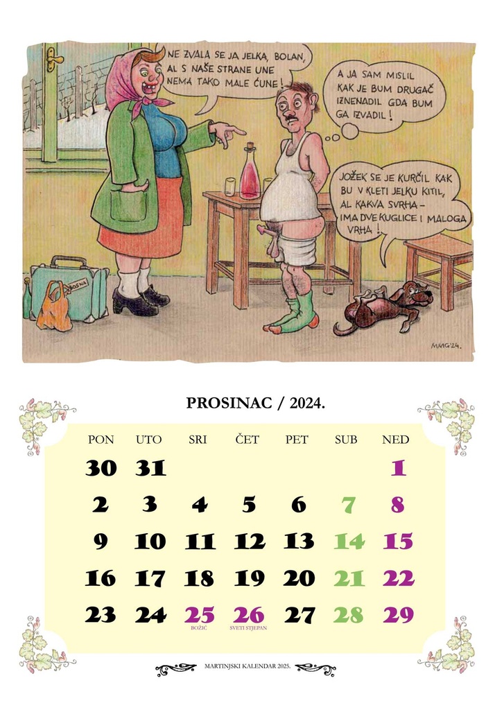 "OD MARTINJA DO MARTINJA"  13 list., dim: 23x40 cm, PVC vrećica, P/50, color kalendar